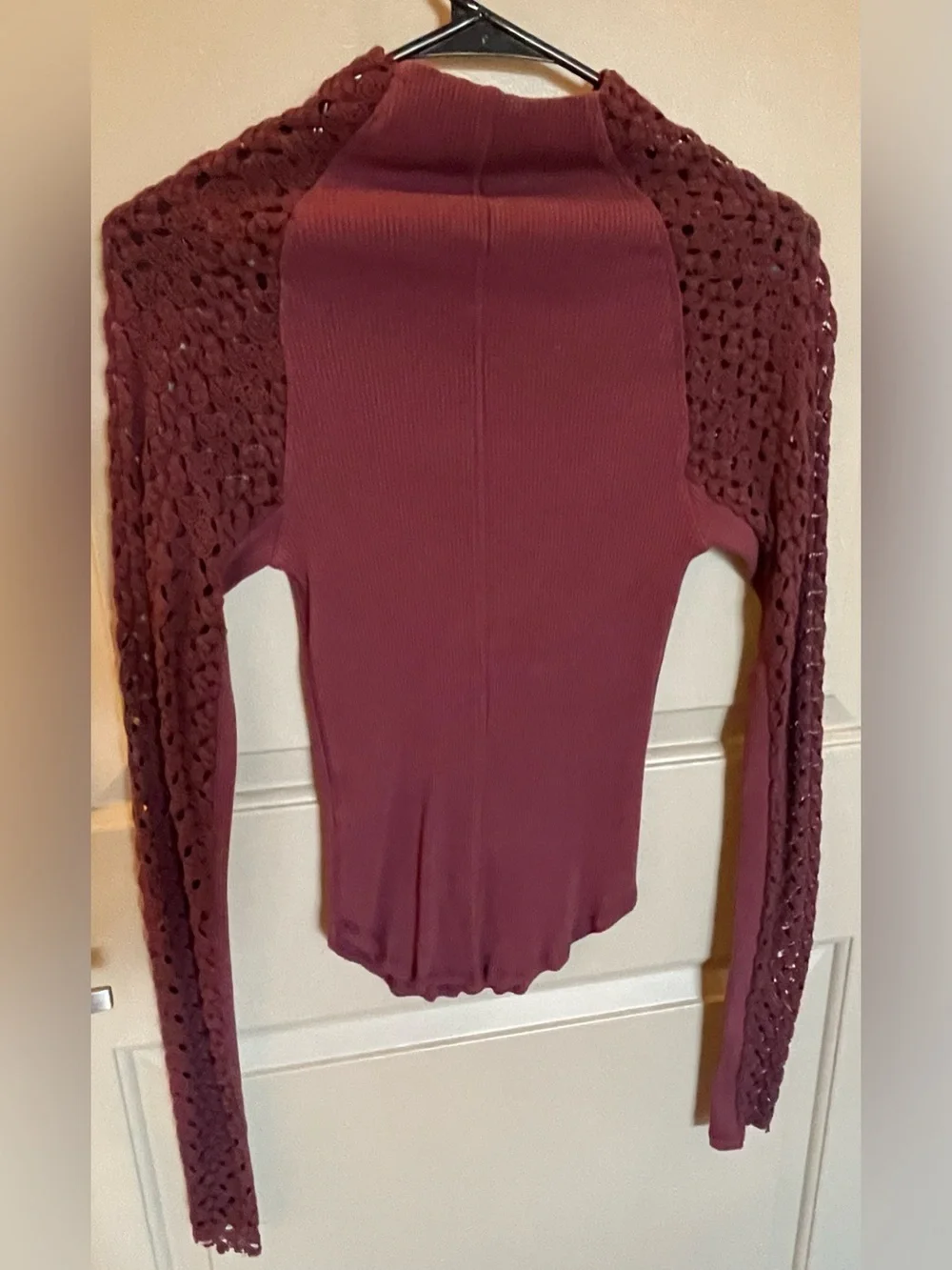 Free People Clemente Mixed Media Stretch Cotton Top Large